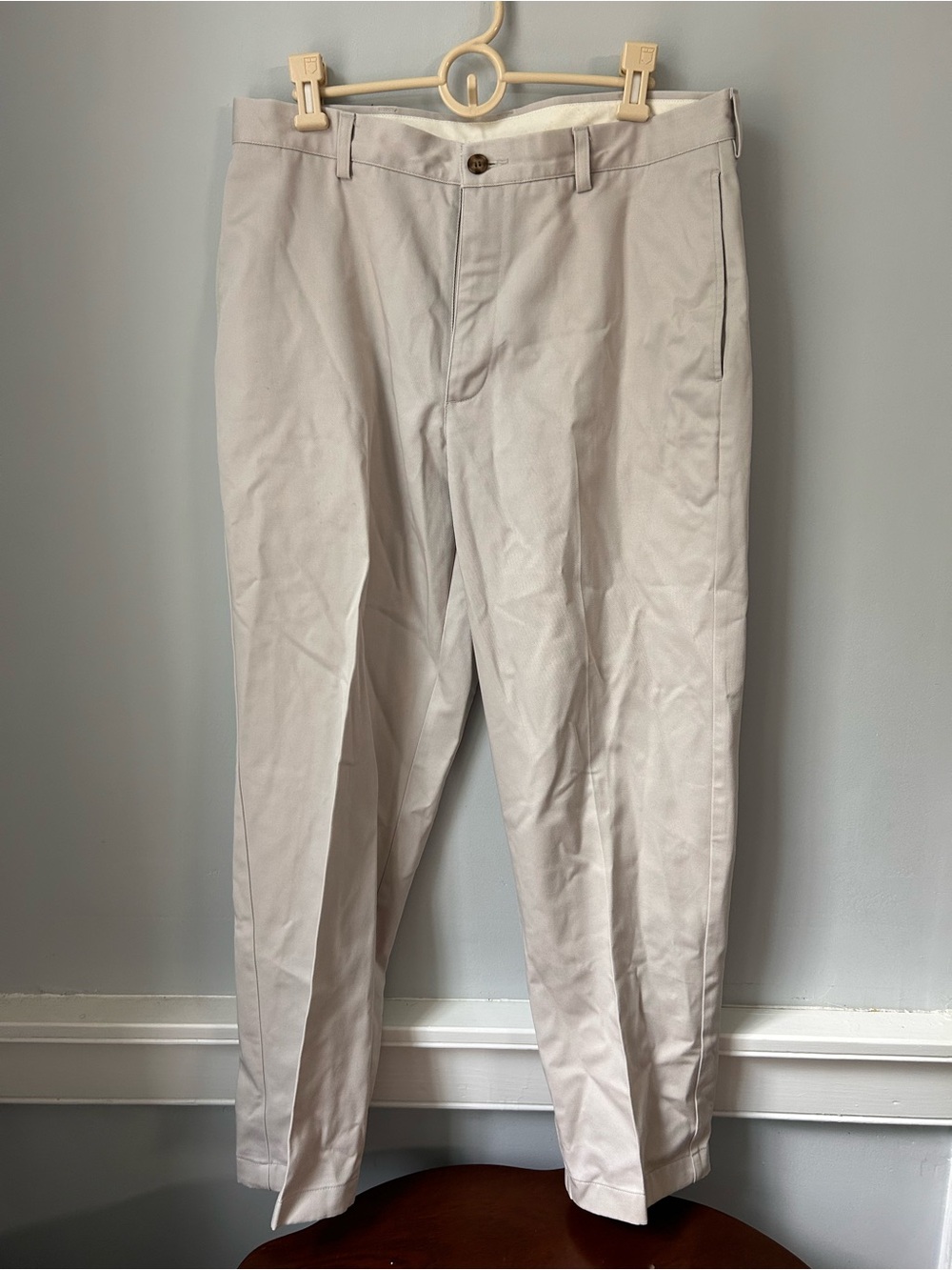 LL Bean mens Beige khaki chino Pants classic fit 0 WU49 34x29